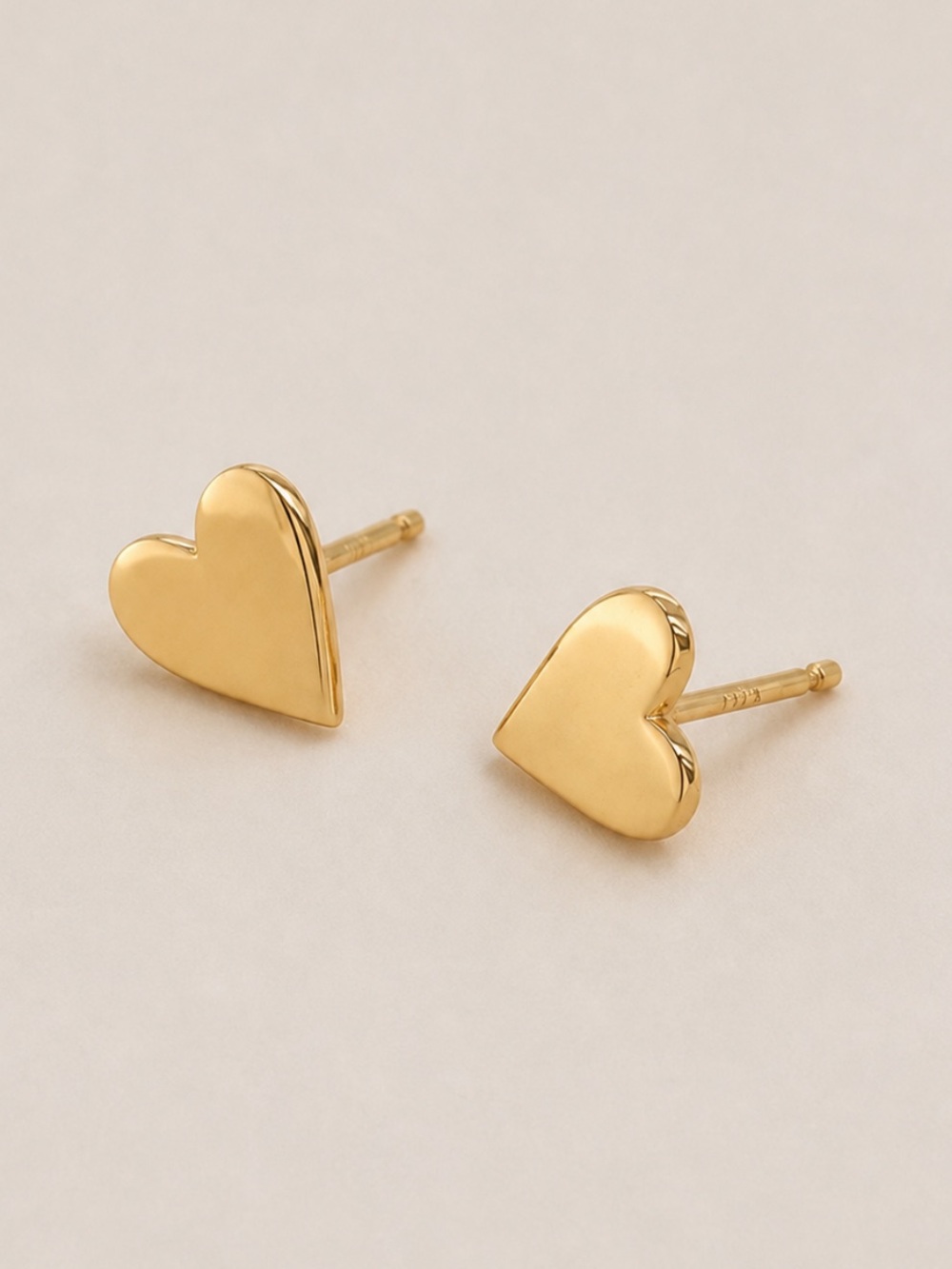 New! 14K Gold Plated Demi Heart Earrings (1072)